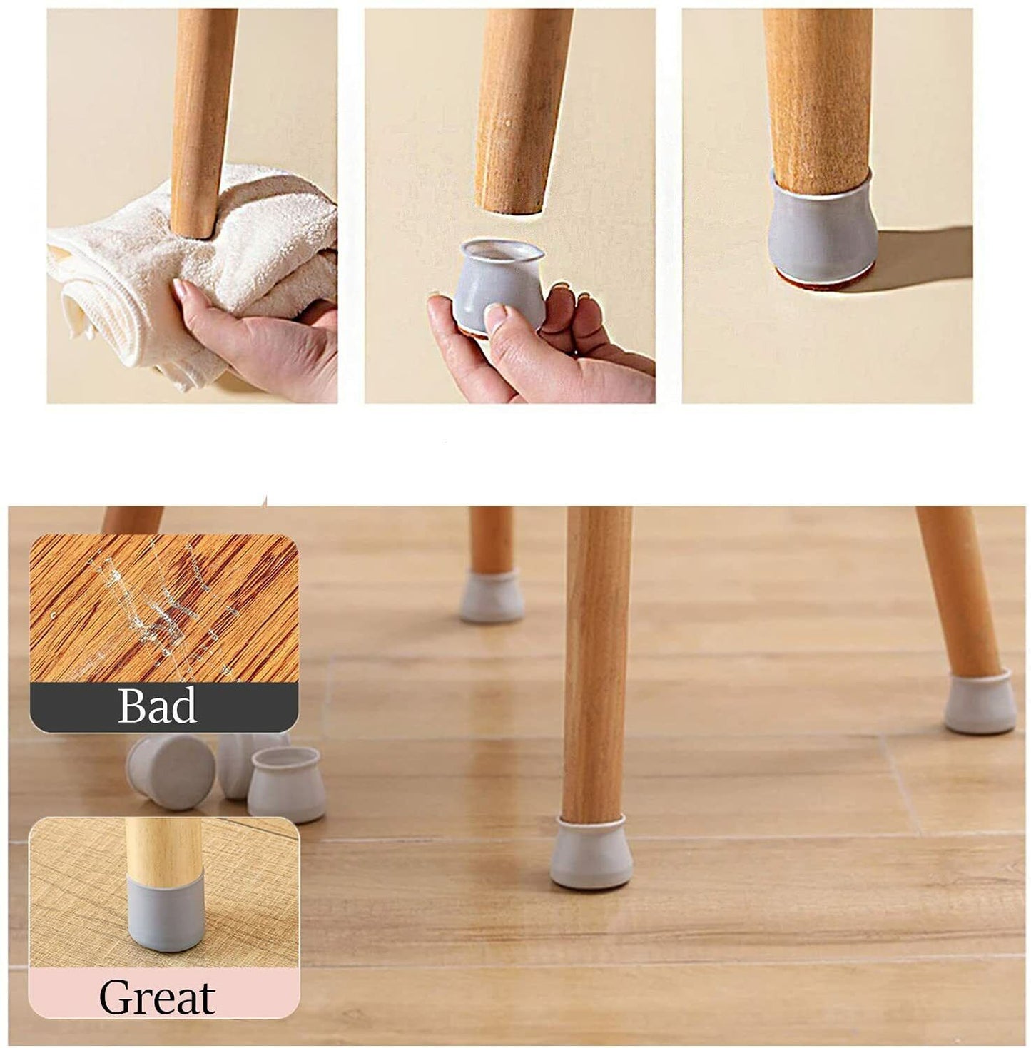 Table Leg Cover Set-White