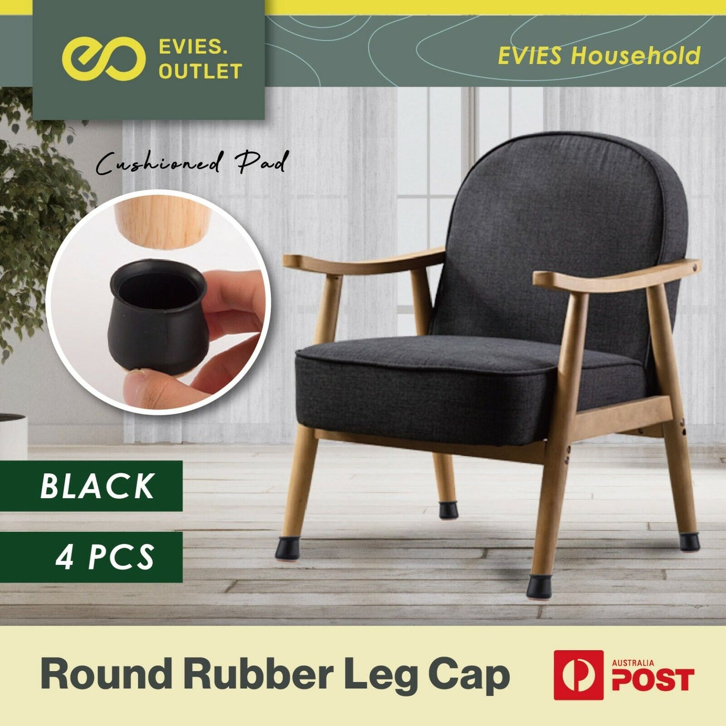 Table Leg Cover Set-Black